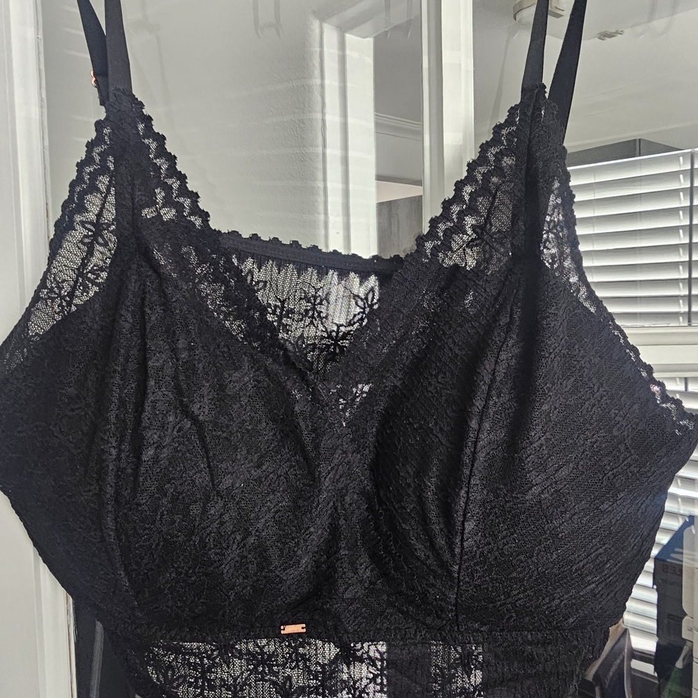 Lace Bralette Cami - Black